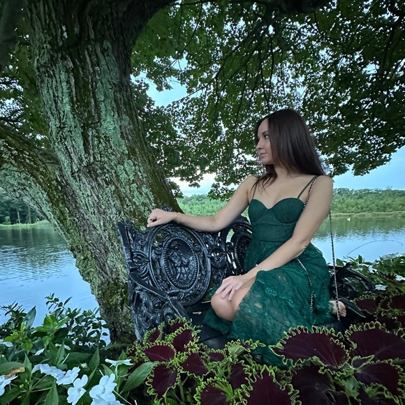 MAJORELLE Green Strapless Sweetheart Gown - Picture 4 of 5